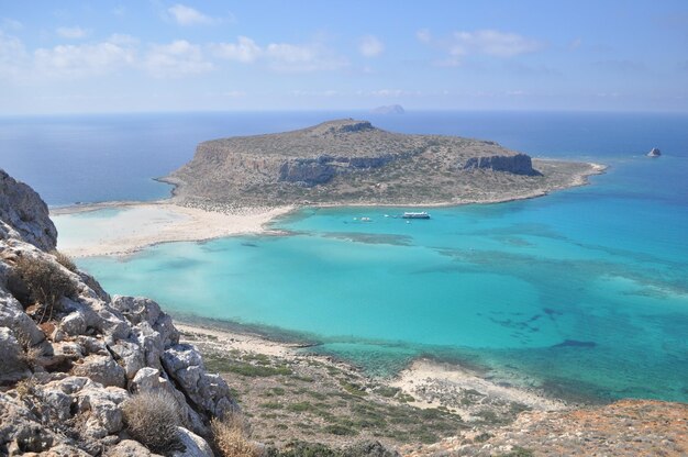 Sea summer landscape coast of the Greek island