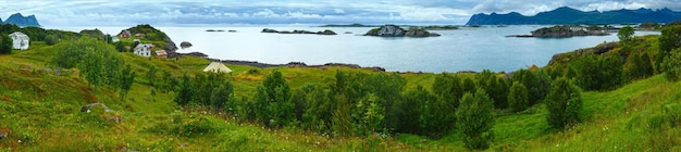 Sea summer view Norway Lofoten Panorama