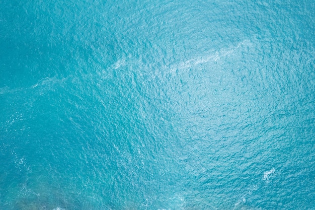 Sea surface aerial viewBird eye view photo of blue waves and water surface texture Blue sea background Beautiful nature Amazing view