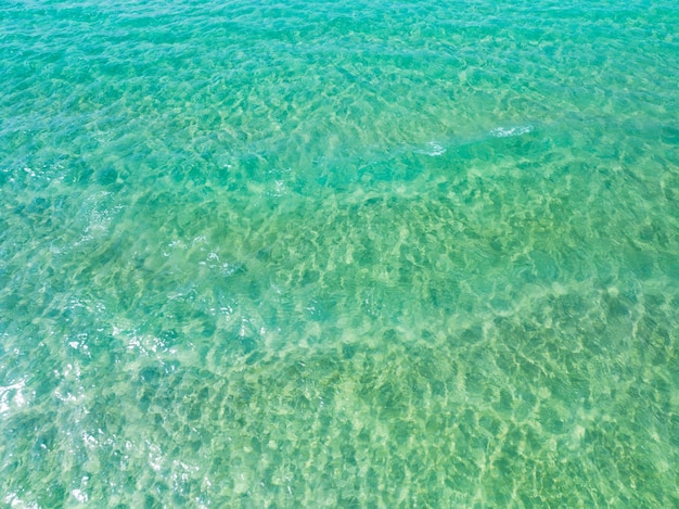 Sea surface aerial viewBird eye view photo of green waves and water surface textureTurquoise sea background Beautiful nature Amazing view sea background