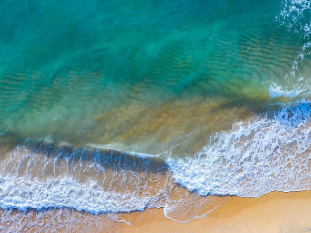 Sea surface aerial viewBird eye view photo of waves and water surface textureTurquoise sea background Beautiful nature Amazing view sea background