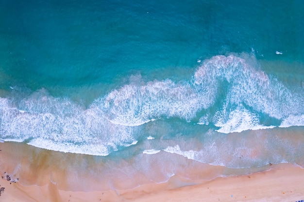 Sea surface aerial viewBird eye view photo of waves and water surface textureTurquoise sea background Beautiful nature Amazing view sea ocean background