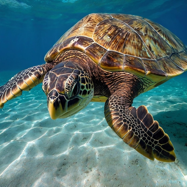 Photo sea turtles are large airbreathing reptiles that inhabit tropical and subtropical seas throughout the world