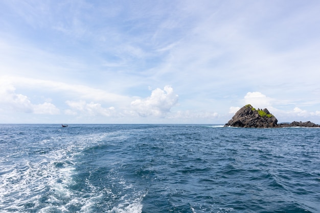 Sea view on sunny day from yacht cruise at Phuket, Thailand