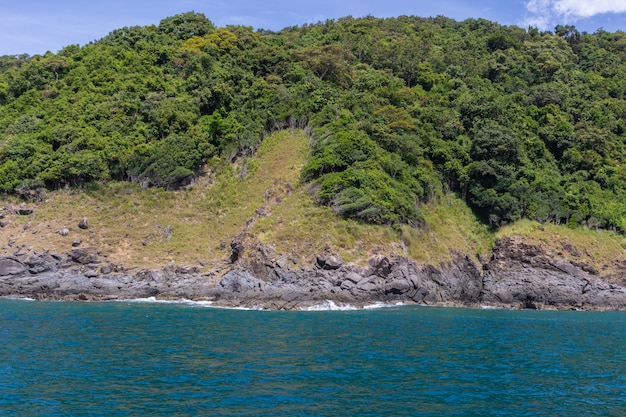 Sea view on sunny day from yacht cruise at Phuket, Thailand