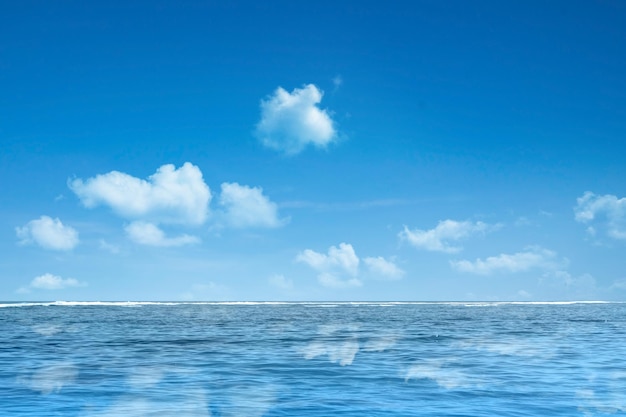 Sea view with blue sky background