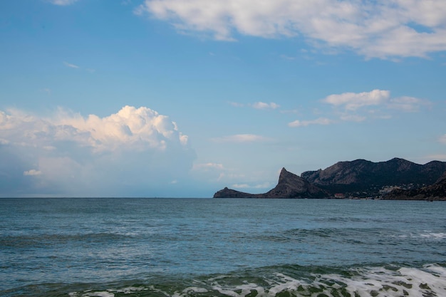 Sea views directly from the beach sea waves and sandy shore