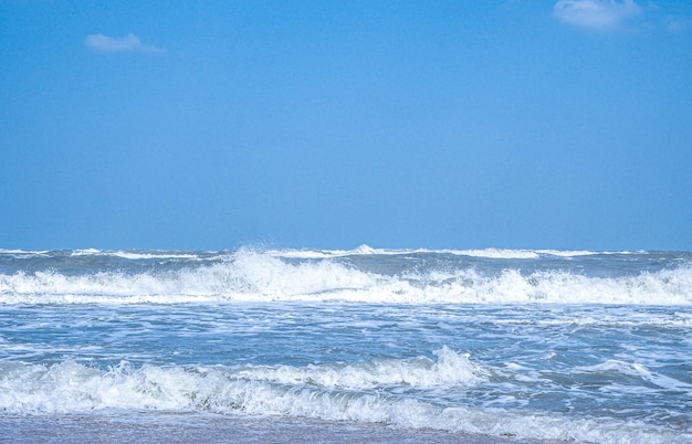 Sea wave beautiful tropical beach and sea in sunny day Beach sea