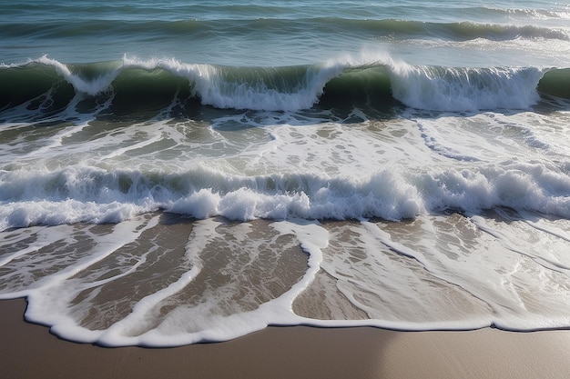 Photo sea waves sea water on the sand the atmosphere of the sea and relaxationblack and white