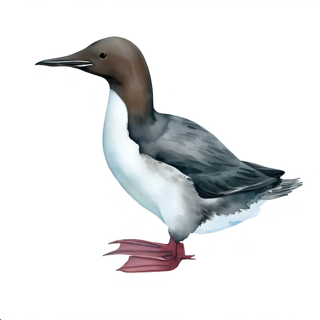 Seabird watercolor style isolated on a white background