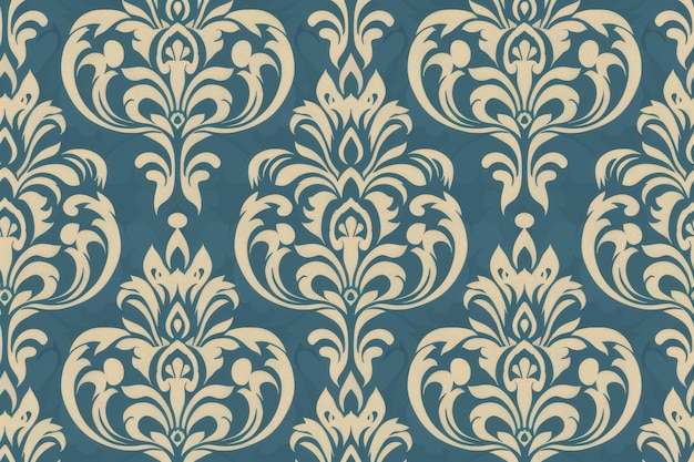 Photo seafoam green and cream floral damask seamless pattern