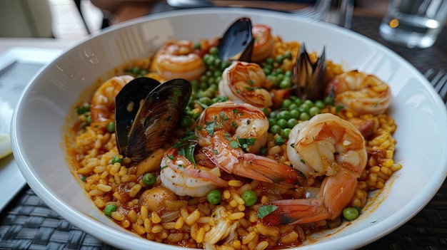 Seafood Paella food photography delicious chaos 10 ar 169 style raw stylize 250 Job ID 4aa88ef3eb254