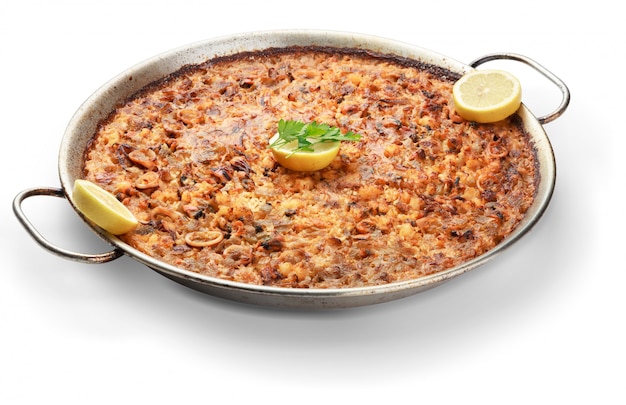 Seafood paella