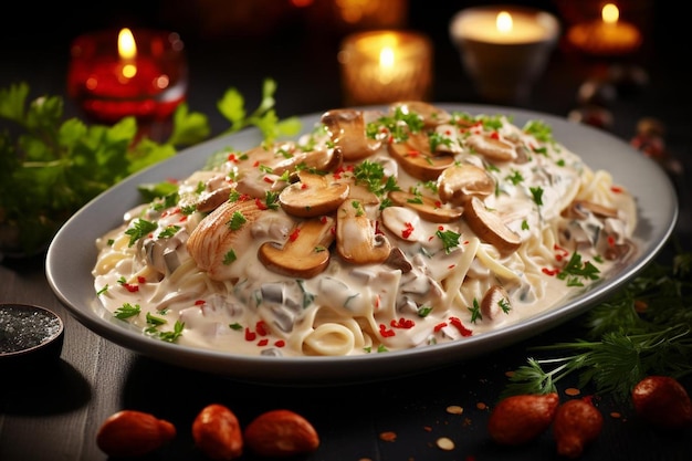 Seafood Stroganoff with Egg Noodles