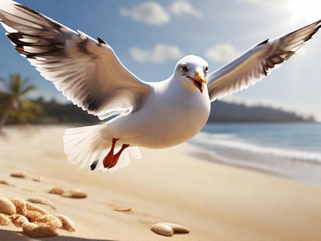 seagull flying