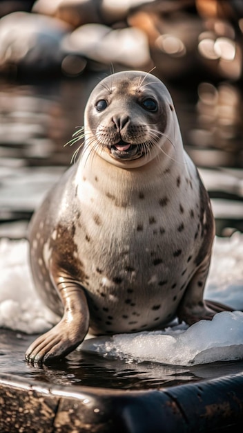 Seal on the Ice background