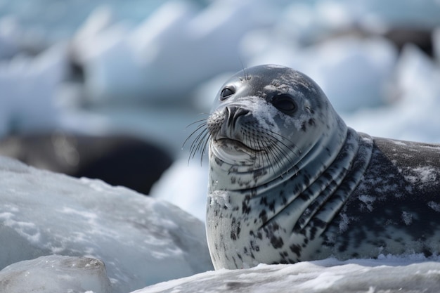 A seal on ice with the word seal on it