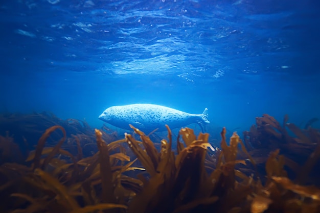 seal underwater photo in wild nature