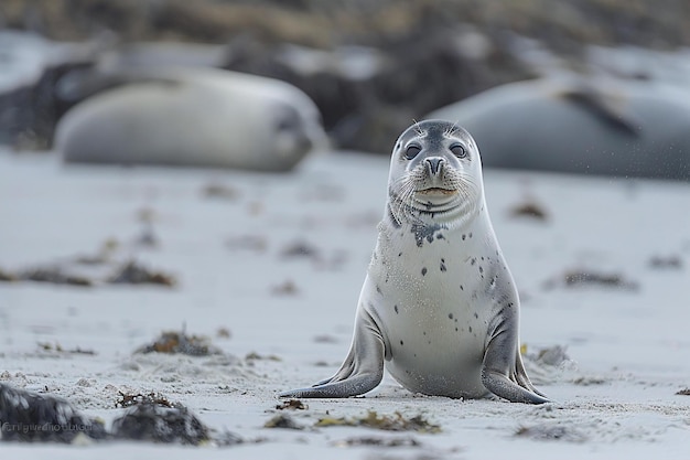 Photo a seal with a star on its head