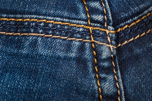 The seam on the pocket jeans