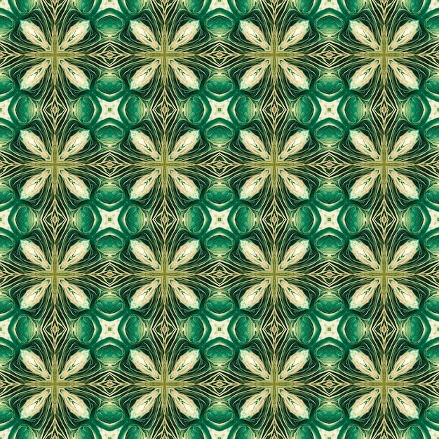 Seamless abstract green floral pattern elegant gift wrapping paper template