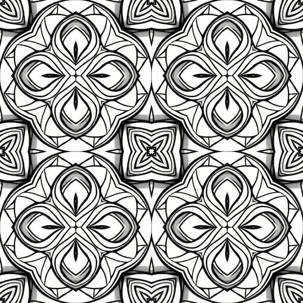 Seamless abstract pattern black and white geometrical background