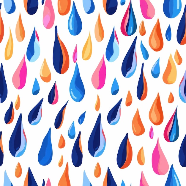 Photo seamless abstract pattern of colorful droplet shapes