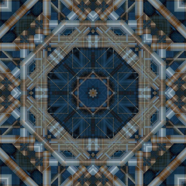 Seamless abstract pattern Square background of lines and patterns Kaleidoscope of textures