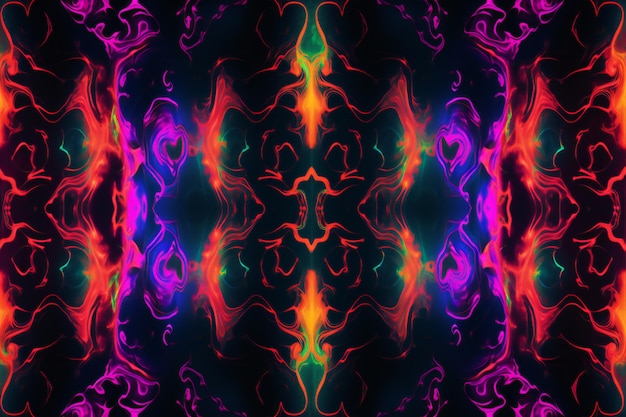 Seamless abstract pattern symmetrical intricate and vibrant colors