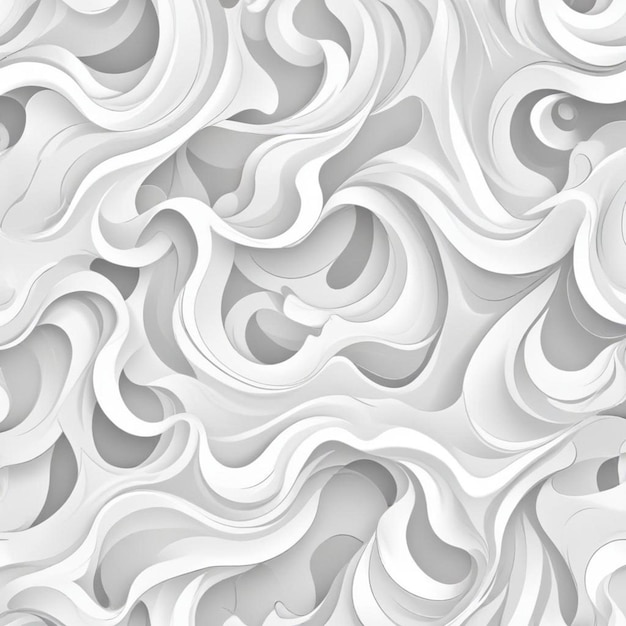 A seamless abstract pattern with wavy organic shapes in shades of white and light gray