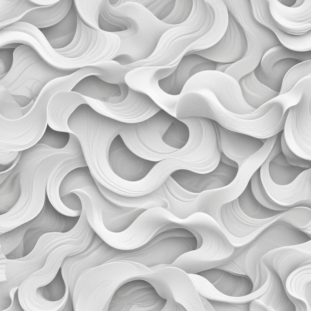 Photo a seamless abstract pattern with wavy organic shapes in shades of white and light gray