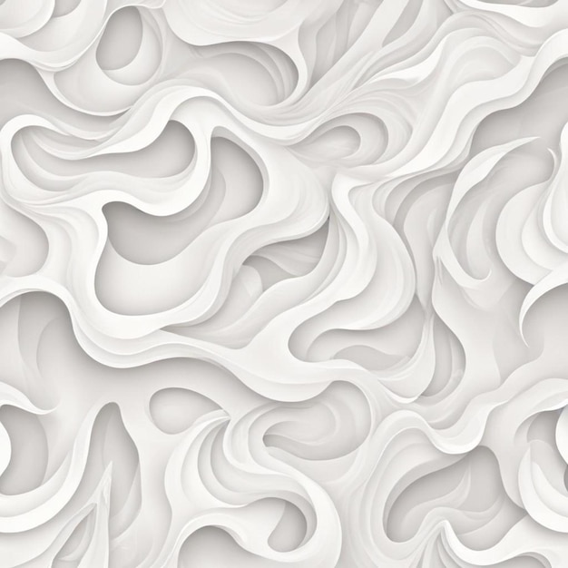 A seamless abstract pattern with wavy organic shapes in shades of white and light gray