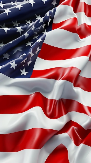 seamless American Flag Slow Waving