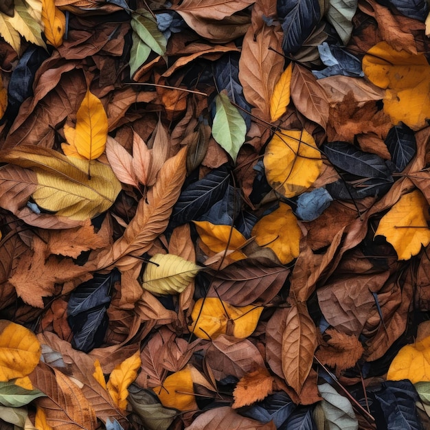 Seamless autumn leaves on the ground