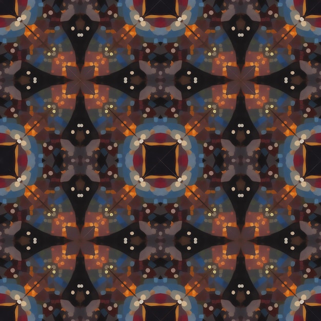 Seamless background pattern Abstract kaleidoscope fabric design texture