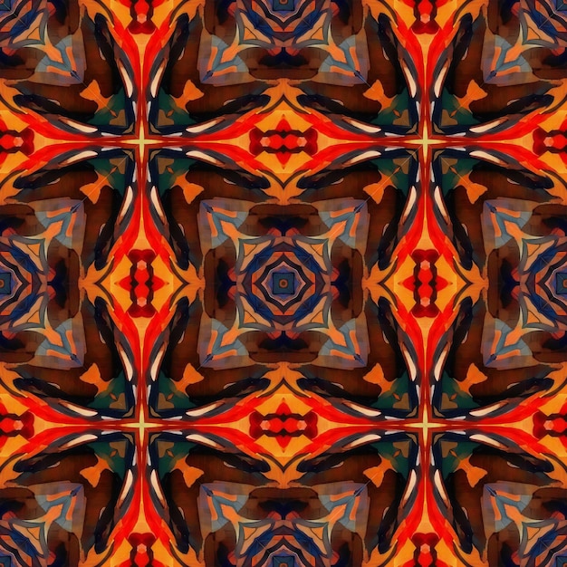 Seamless background pattern Abstract kaleidoscope symmetrical pattern