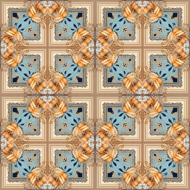 Seamless background pattern Imitation of Portuguese tiles