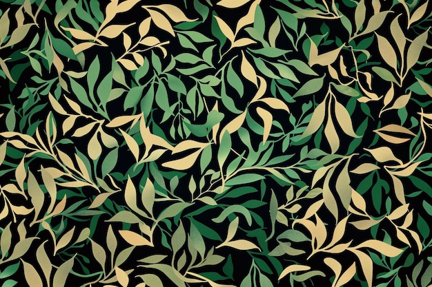 Photo seamless background of plants in art nouveau style