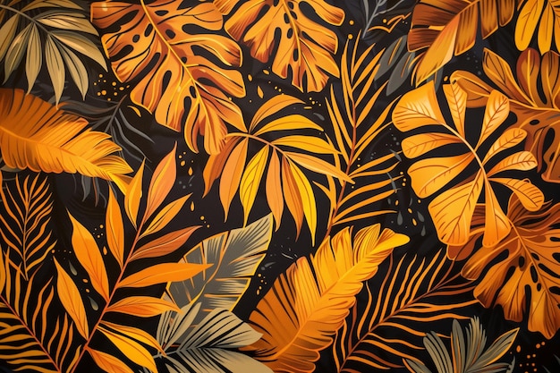 Seamless background of plants in art nouveau style