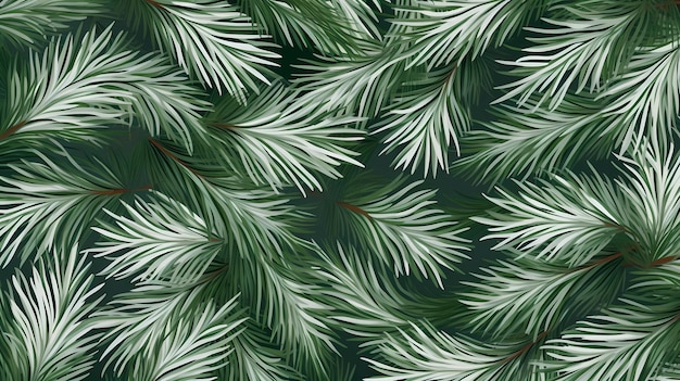 seamless background with coniferous branches pattern coniferous fir