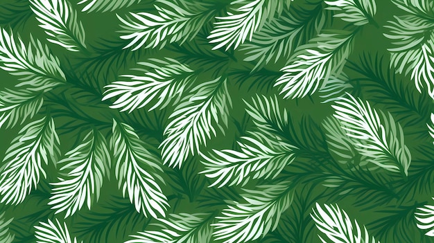 seamless background with coniferous branches pattern coniferous fir