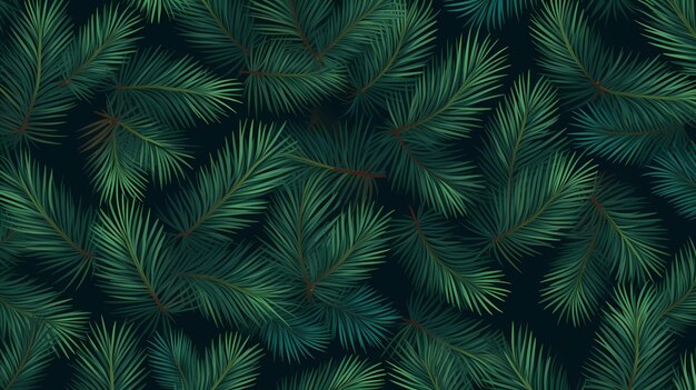 seamless background with coniferous branches pattern coniferous fir