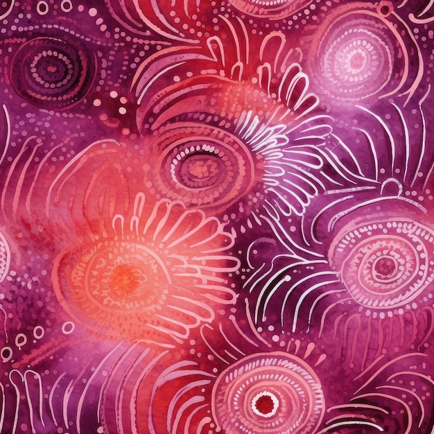 Photo seamless batik style with red purple and black swirls