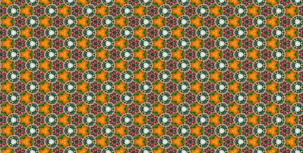 Seamless bright multicolored pattern in green, orange and blue colors, abstraction. Design for decor