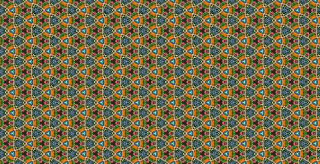 Seamless bright multicolored pattern in green, orange, yellow and blue colors, abstraction. Design