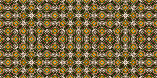 Seamless bright multicolored pattern in green, orange, yellow and blue colors, abstraction. Design