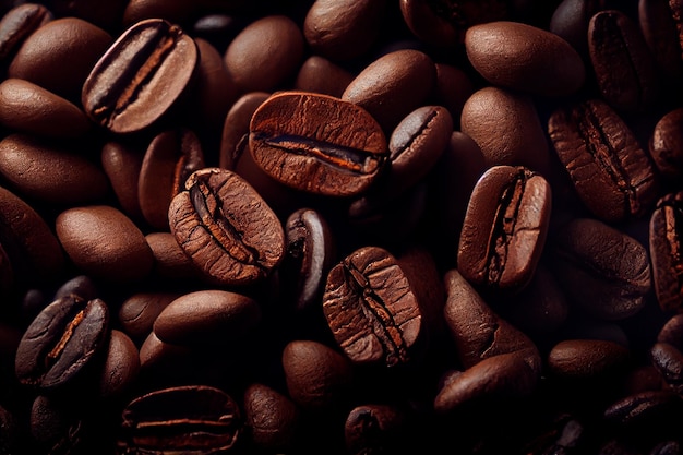 Seamless coffee beans background wallpaper Generative AI