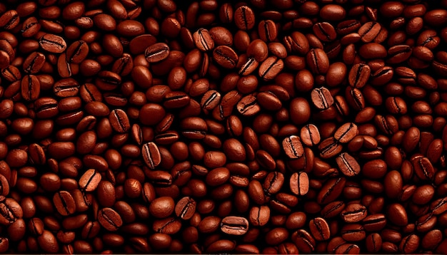 Seamless coffee beans background wallpaper Generative AI