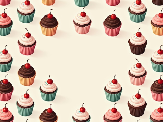 Photo seamless cupcake pattern diagonal repeatedly background wrap page