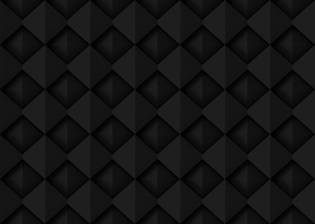 seamless dark black square grid art design shape pattern wall background.